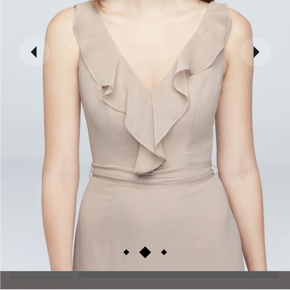 Ruffled Tank Crinkle Chiffon Bridesmaid Dress